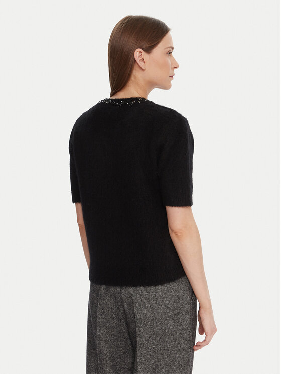 KAOS KAOS Pulover RI1NT071 Negru Regular Fit