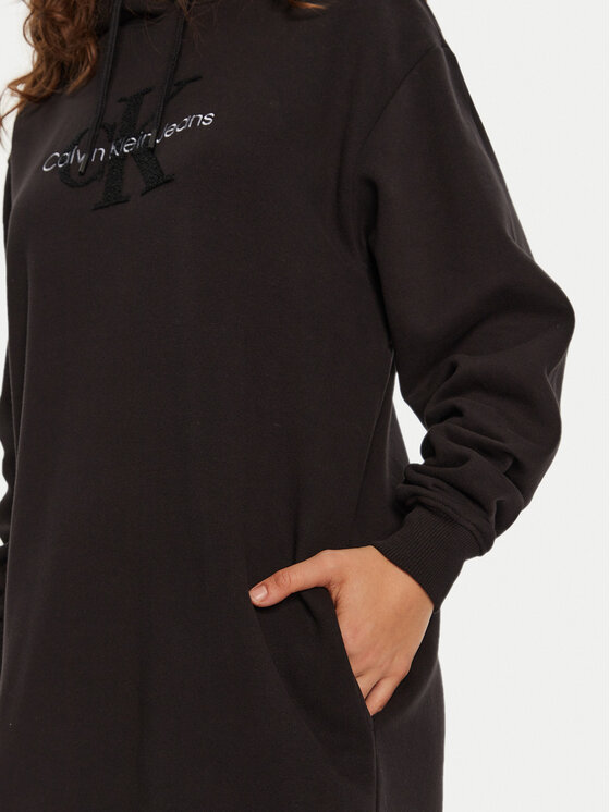 Calvin Klein Jeans Calvin Klein Jeans Φόρεμα υφασμάτινο Chenille J20J224685 Μαύρο Relaxed Fit