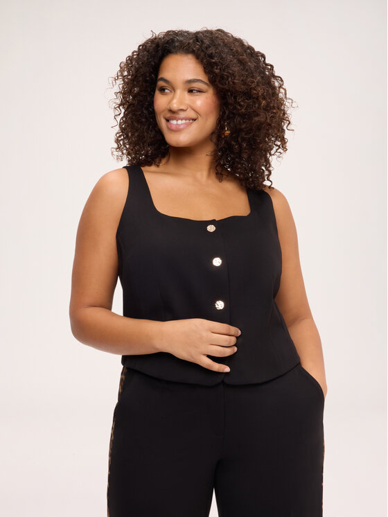Fiorella Rubino Fiorella Rubino Bluzka 2124T002510N033 Czarny Cropp Fit