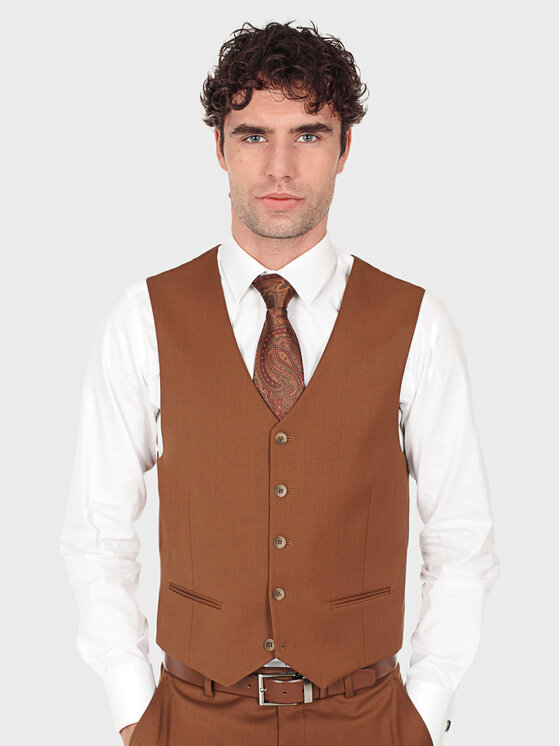 Evenemen Evenemen Kamizelka VULCANO Brązowy Slim Fit