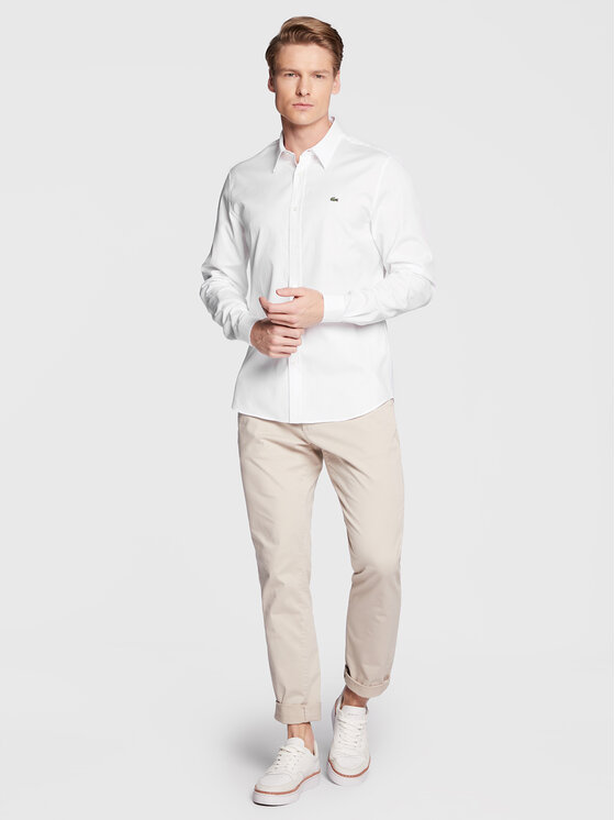 Lacoste Chemise CH1843 Blanc Slim Fit