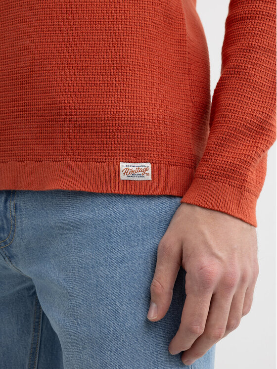 BIG STAR BIG STAR Sweter NEILON_704_160 Pomarańczowy Basic Fit