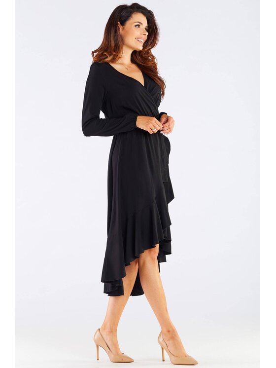 Awama Awama Vestito estivo A456 Nero Basic Fit