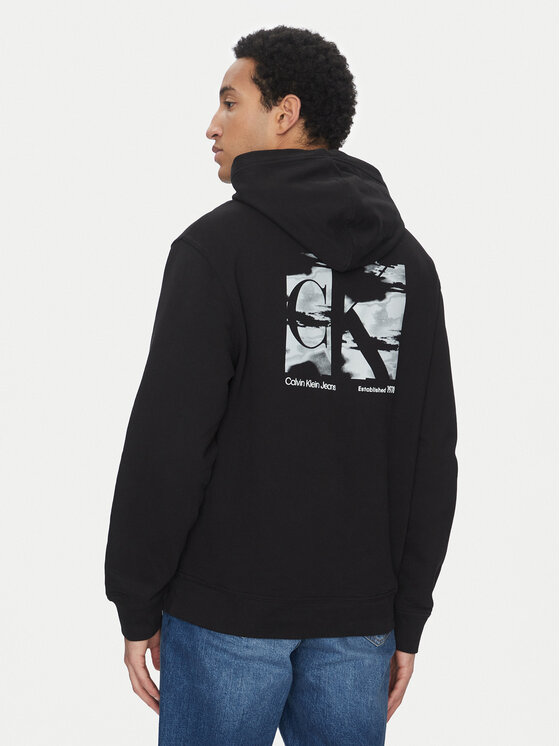 Calvin Klein Jeans Calvin Klein Jeans Džemperis Big Box Logo J30J325490 Juoda Regular Fit