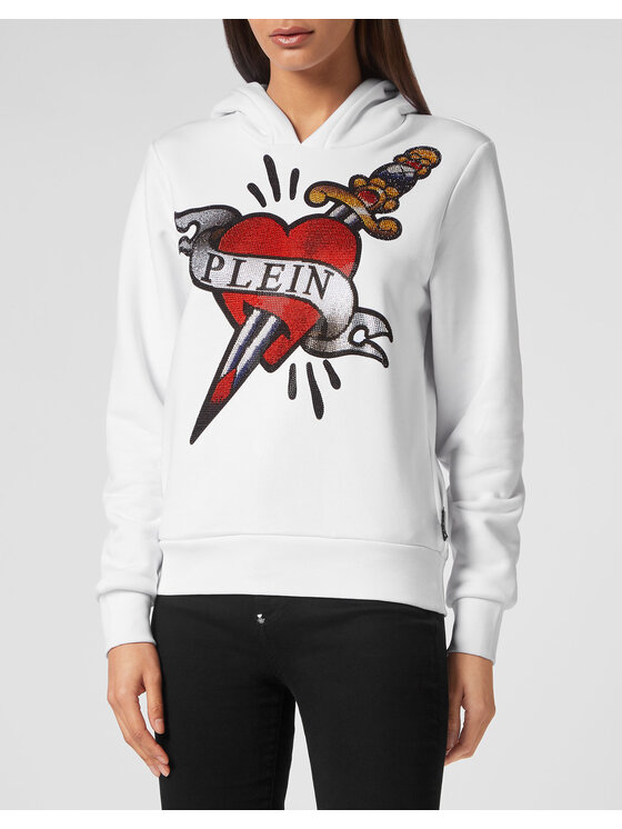 PHILIPP PLEIN PHILIPP PLEIN Mikina 1909 Biela Regular Fit