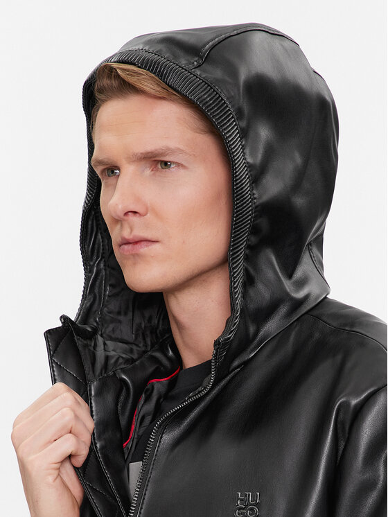 HUGO Hugo Кожено яке Bennu-L 50498321 Черен Regular Fit