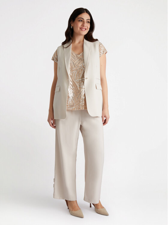 Fiorella Rubino Fiorella Rubino Giacca di transizione L031T000046N002 Crema Regular Fit