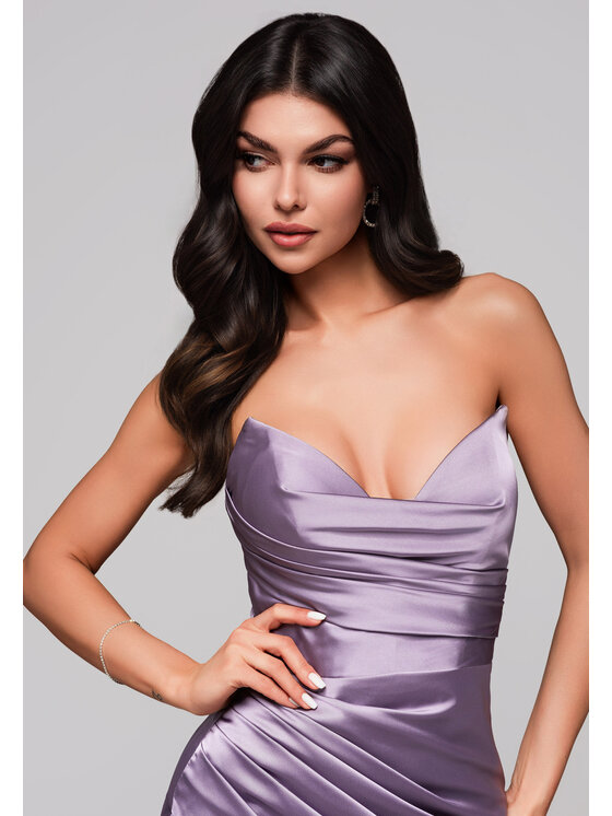 Ombre Ombre Sukienka wieczorowa LA-OM-DLR140 Fioletowy Regular Fit