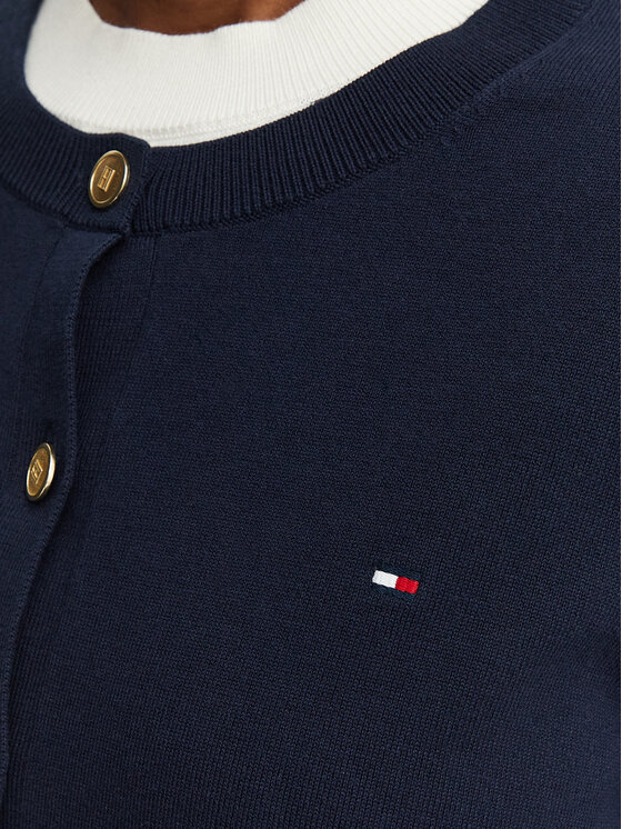 Tommy Hilfiger Tommy Hilfiger Kardiganas Cable Fine WW0WW42370 Tamsiai mėlyna Regular Fit
