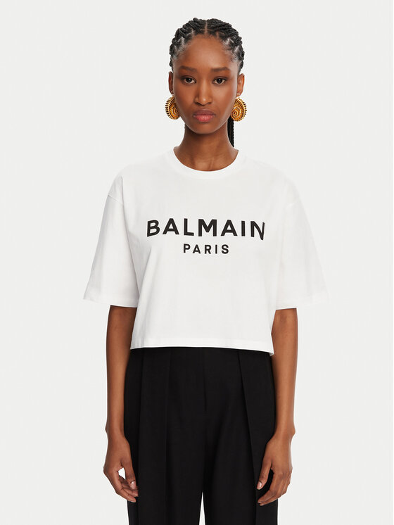 T-Shirt Balmain, Größe M Weiß BF1EE020BB02