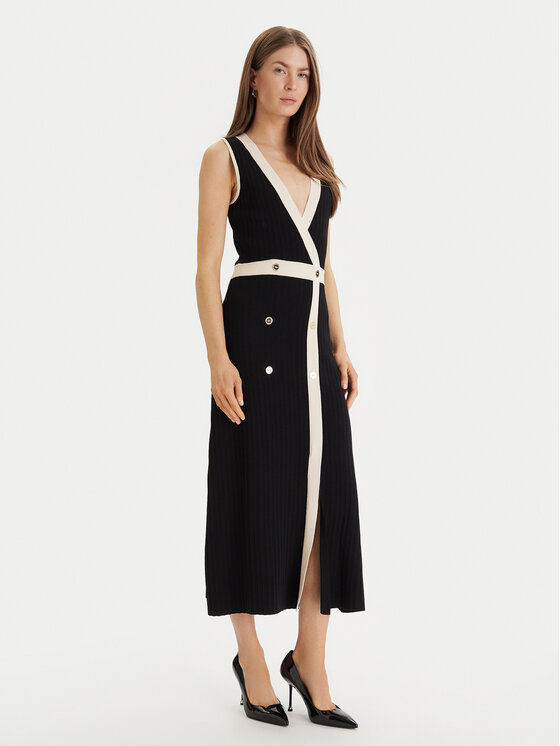 LOLA CASADEMUNT Rochie tricotată LS2616160 Negru Regular Fit