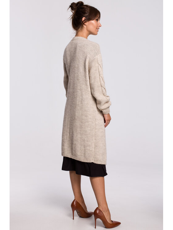 BeWear BeWear Sweter BK051 Beżowy Modern Fit