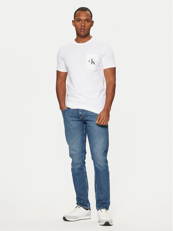 Calvin Klein Jeans Calvin Klein Jeans Póló J30J320936 Fehér Slim Fit