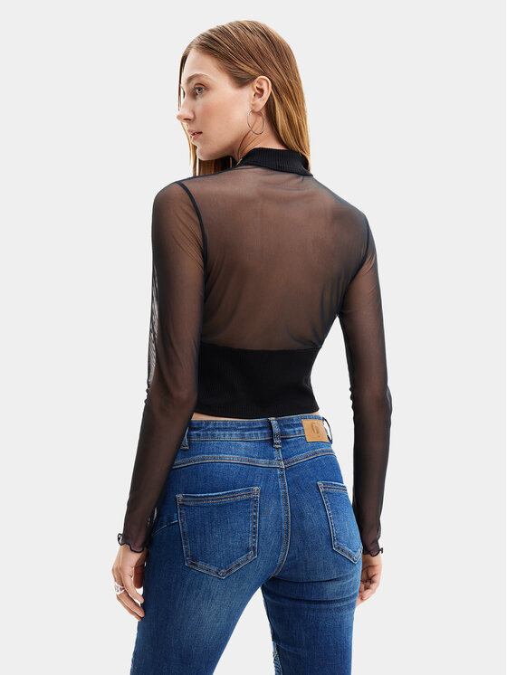Desigual Desigual Bluză Venice 24SWTK76 Negru Slim Fit