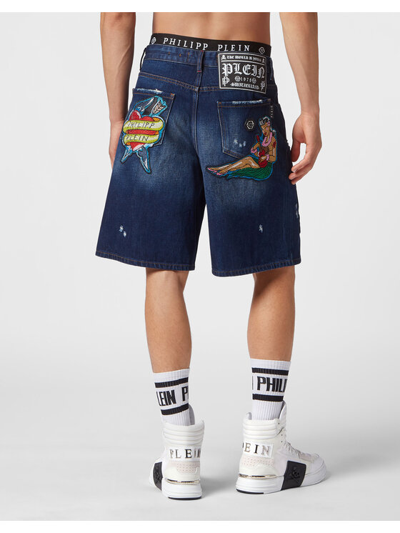 PHILIPP PLEIN PHILIPP PLEIN Džínsové šortky 3335 Farebná Regular Fit