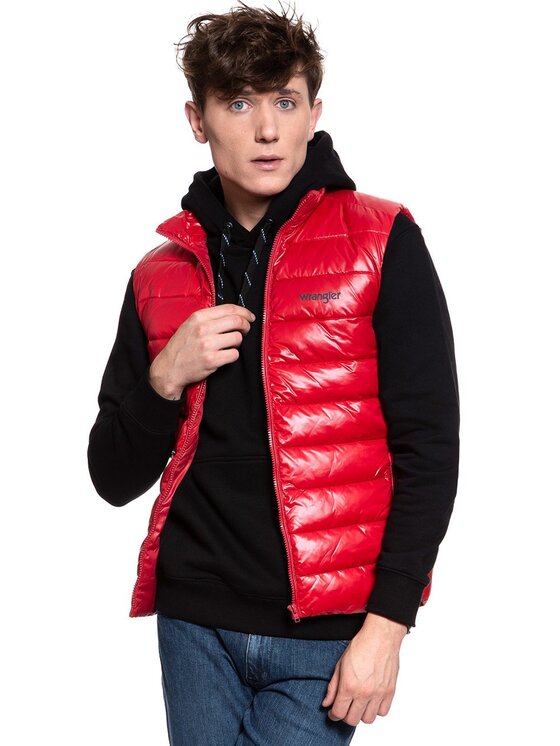 Wrangler Wrangler Smanicato PUFFER VEST Rosso Regular Fit
