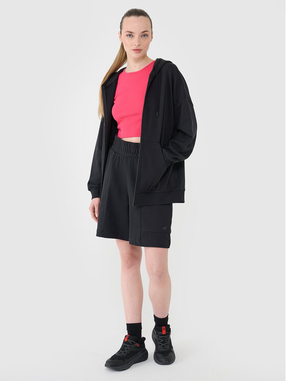 4F 4F Szorty sportowe SS MIDSHOP TEXTILE Czarny Regular Fit