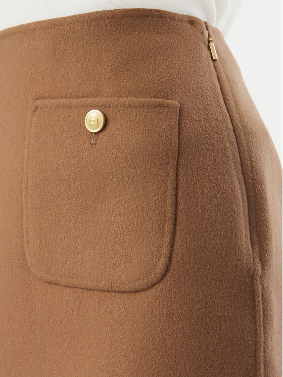 Tommy Hilfiger Tommy Hilfiger Мини пола WW0WW52234 Светлокафяв Regular Fit