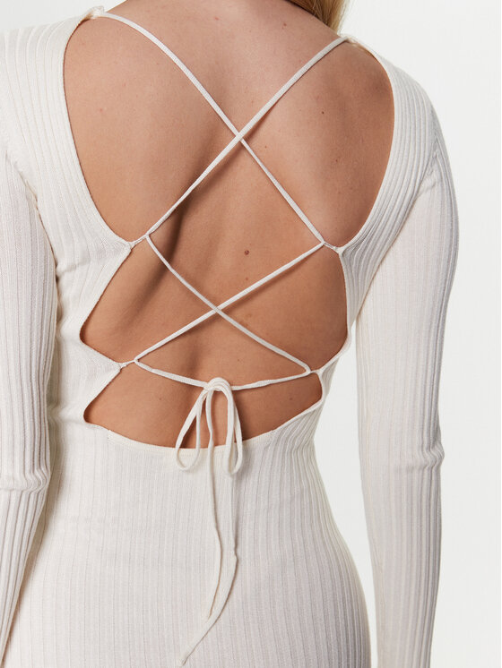 Edited Edited Kötött ruha EDT7006002 Ekru Fitted Fit