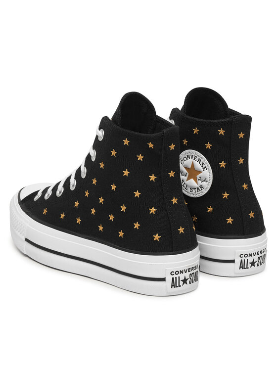 Converse Converse Tornacipő Chuck Taylor All Star Lift Platform Embroidered Stars A16113C Fekete
