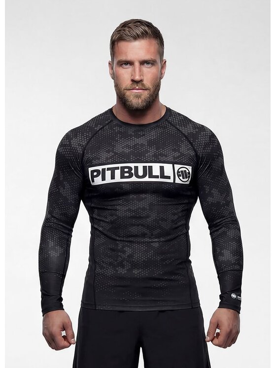 PITBULL PITBULL Koszulka techniczna HEX CAMO HILLTOP Czarny Regular Fit