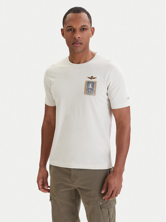 Aeronautica Militare Aeronautica Militare Tricou 261TS2534UJ00641 Bej Regular Fit
