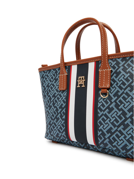 Tommy Hilfiger Tommy Hilfiger Torebka Th Monoplay Mini Tote Stripe Le AW0AW18389 Niebieski