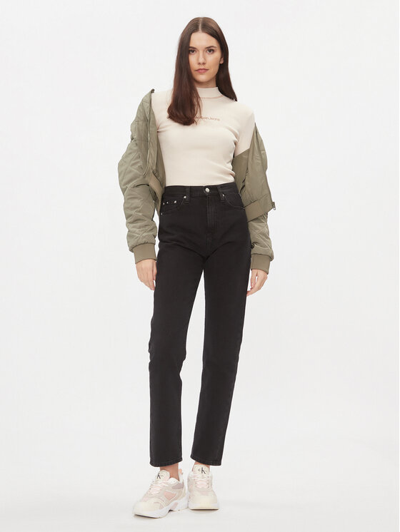 Calvin Klein Jeans Calvin Klein Jeans Krekls ar augstu apkakli Hero Monologo J20J222973 Écru Slim Fit