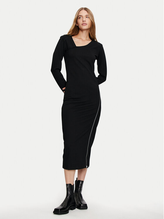 Karen by Simonsen Karen by Simonsen Sukienka codzienna Rebecca 10105100 Czarny Slim Fit