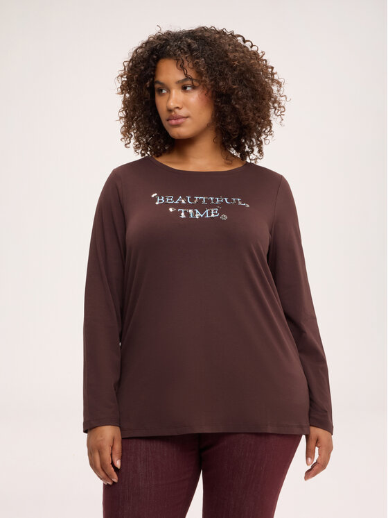 Fiorella Rubino Fiorella Rubino T-Shirt G0DEL009289N022 Brązowy Regular Fit