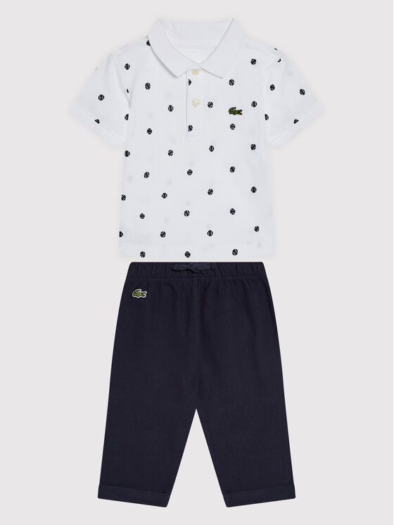 Lacoste Completo polo e pantaloncini 4J6831 Bianco Regular Fit • Modivo.it
