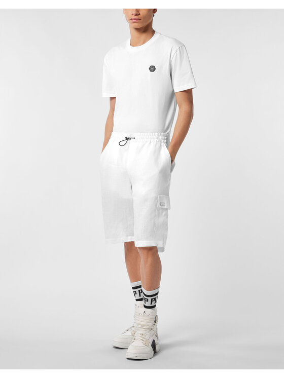 PHILIPP PLEIN PHILIPP PLEIN Szorty materiałowe 24503 Biały Regular Fit