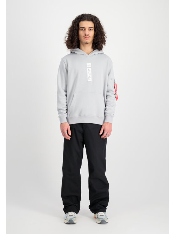 Alpha Industries Alpha Industries Mikina Alpha Puff Print Hoodie Šedá Regular Fit
