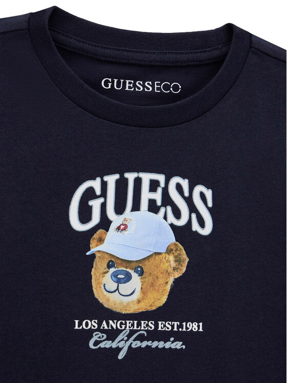 Guess Guess T-krekls N6YI13 K3801 Tumši zils Regular Fit