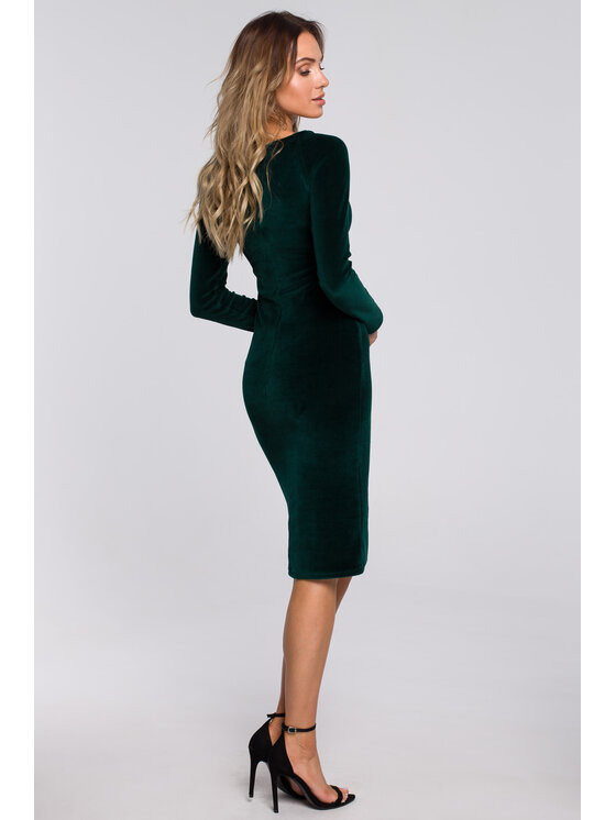 Made of Emotion Made of Emotion Sukienka koktajlowa M565 Zielony A-Line Fit