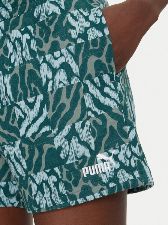 Puma Puma Pantaloni scurți sport 5" ESS Graphic 685073 Verde Regular Fit