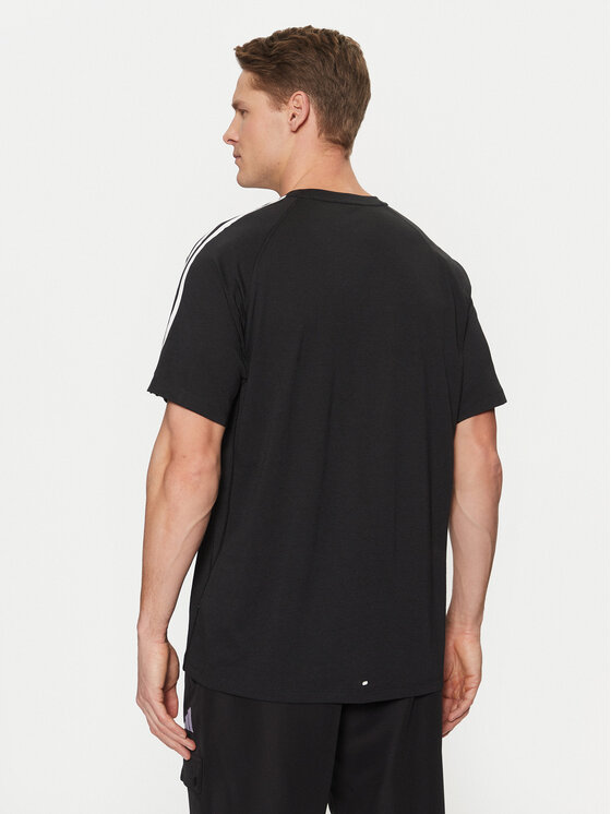 adidas adidas Funkčné tričko Own the Run 3-Stripes IQ3834 Čierna Regular Fit