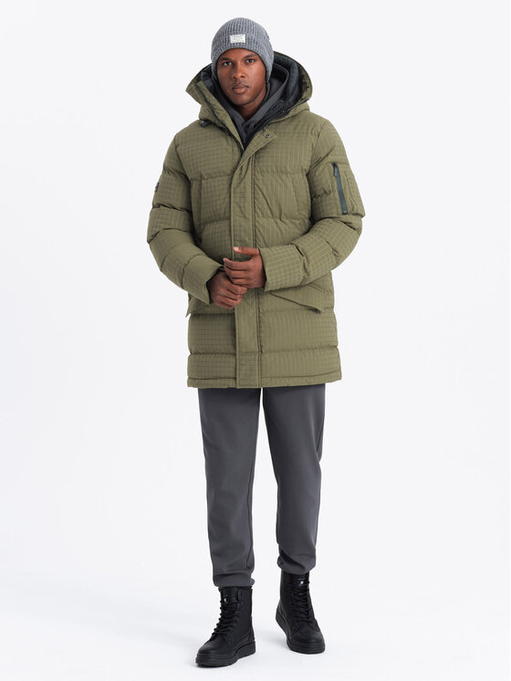Ombre Ombre Parka OM-JALJ-0201 Khaki Regular Fit