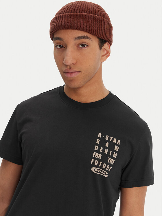 G-Star Raw G-Star Raw Футболка Text Chest D25968-C506 Чорний Regular Fit