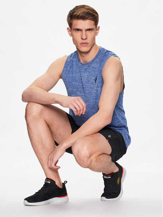 Skechers Skechers Тениска от техническо трико On The Road Muscle M2TT25 Син Regular Fit