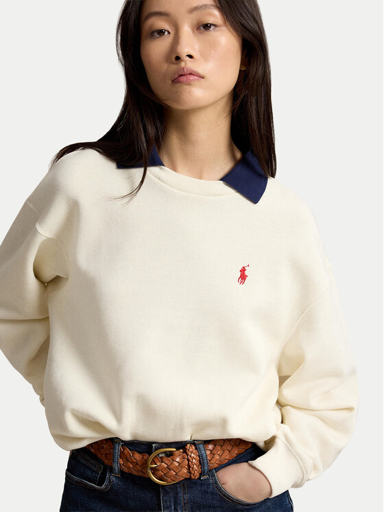 Polo Ralph Lauren Polo Ralph Lauren Μπλούζα 211B17785002 Κρεμ Relaxed Fit