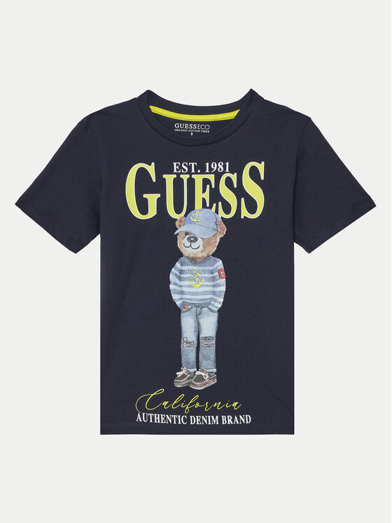 Guess T-krekls L5RI17 K8HM4 Tumši zils Regular Fit