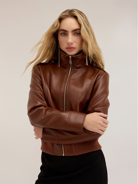 Motivi Motivi Giacca in similpelle R033Q001170N032 Marrone Regular Fit