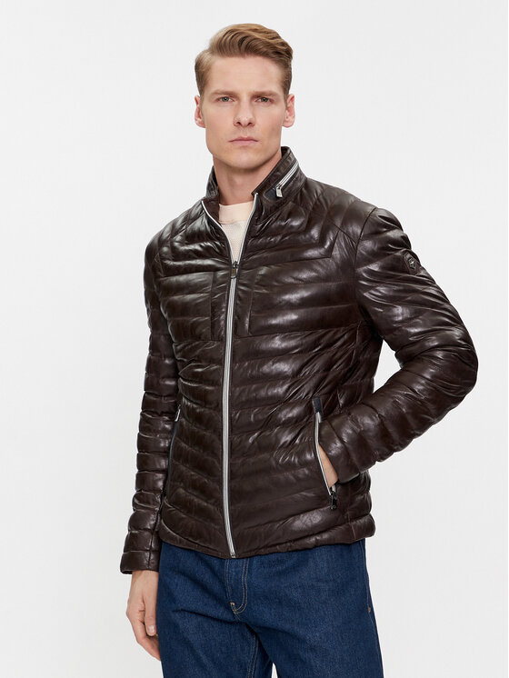 Milestone Milestone Шкіряна куртка Malik 991019 60215 Коричневий Regular Fit