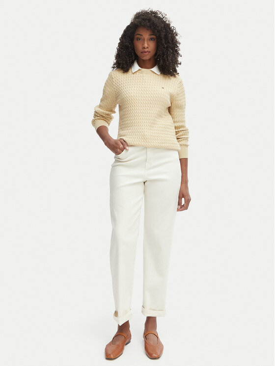 Tommy Hilfiger Tommy Hilfiger Sveter WW0WW44993 Béžová Regular Fit