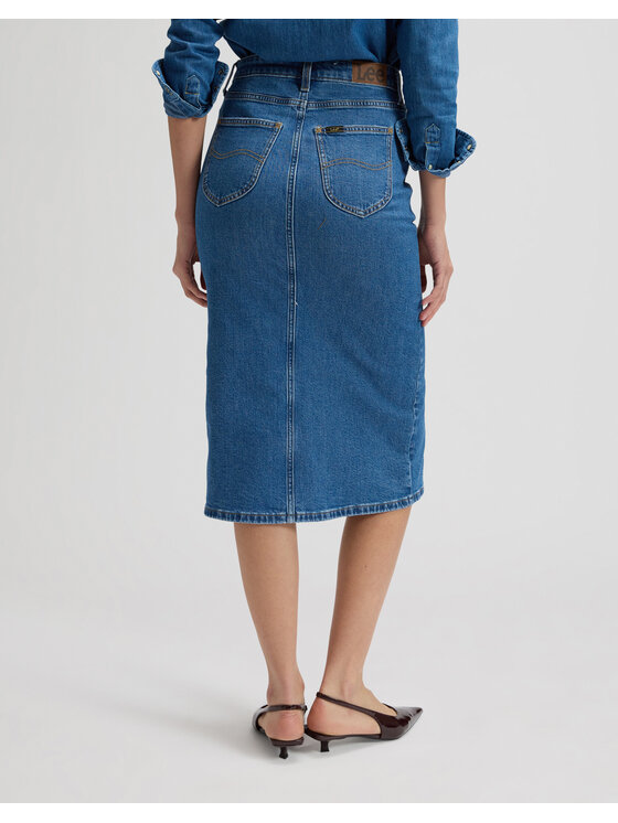 Lee Lee Koszula LONG SKIRT Niebieski Regular Fit