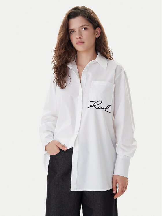 KARL LAGERFELD KARL LAGERFELD Košile B1W11013 Bílá Relaxed Fit