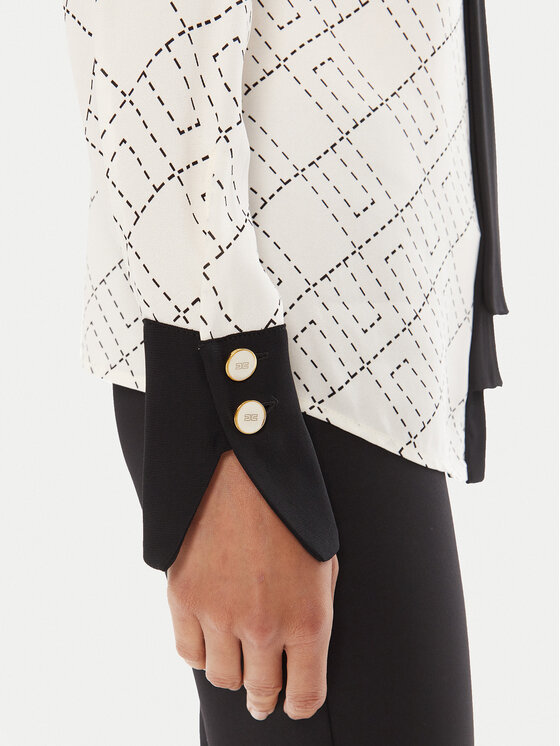 Elisabetta Franchi Elisabetta Franchi Πουκάμισο CA-104-56E2-V320 Λευκό Regular Fit