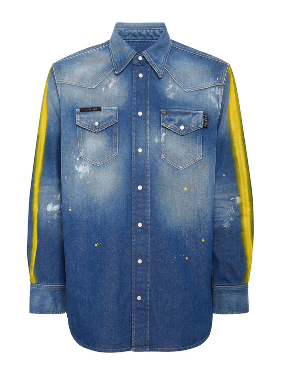 PHILIPP PLEIN PHILIPP PLEIN Koszula jeansowa 26853 Niebieski Regular Fit