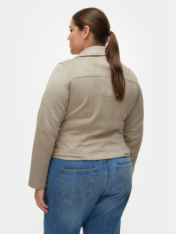 Vero Moda Curve Vero Moda Curve Bunda z imitácie kože Jose 10308583 Sivá Slim Fit